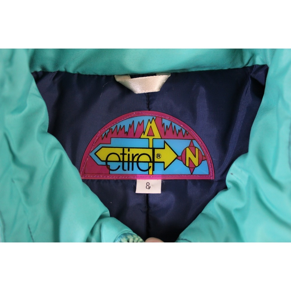 Vtg etirel Pink Blue Ski Snowboard Jacket Women's Size 8 asymmetric 80s/90s NWT - Picture 3 of 8